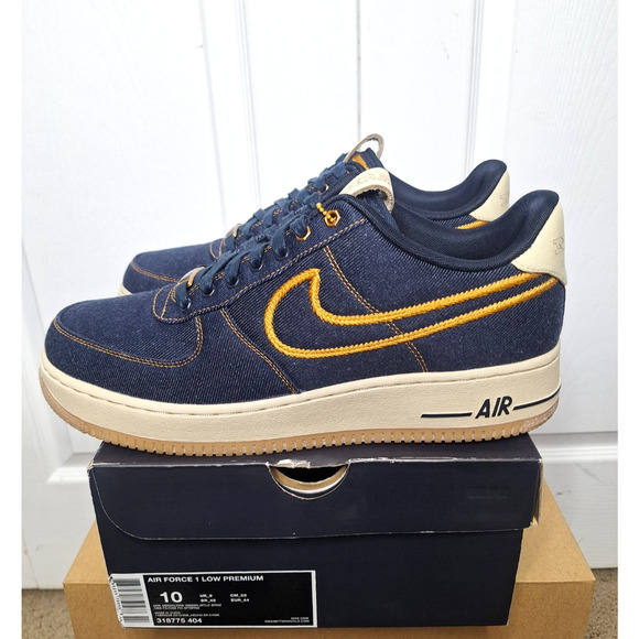 Nike Air Force 1 Premium Low Denim Dark Obsidian 318775-404 sz 10 2011 main image 4
